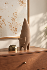 Sculptural Abstract Brown Accent