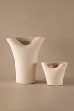Imitation Pebble White Vase - B