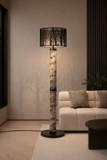 Floor lamp with a unique design in a living room setting