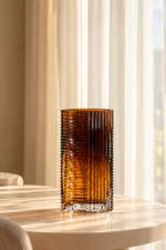Amber Woven Glass Decorative Vase