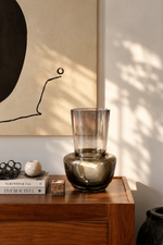 Sculptural Smoke Glass Vase