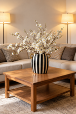 Monochrome Striped Ceramic Decorative Vase