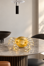 Golden Glass Crab Decorative Sculpture
