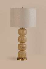Travertine White - Golden Table Lamp
