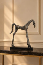 Abstract Metallic Horse Sculpture
