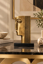 Golden Serenity Face Sculpture