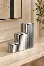 Monochrome Geometric Staircase Sculpture