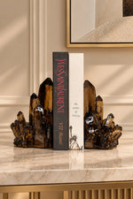 Smoky Quartz Crystal Bookends