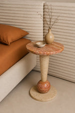 Terra Marble Pedestal Side Table