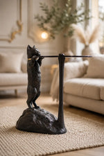 Regal Feline Accent Side Table