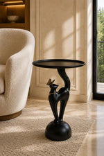 Noir Feline Statement Side Table