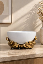 Golden Embrace Sculptural Serving Bowl