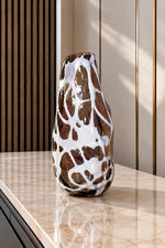 Ivory Veil Art Glass Vase