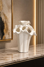 Ivory Coral Sculptural Vase
