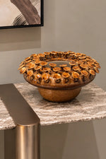 Golden Bloom Sculptural Centerpiece Bowl