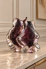 Midnight Bloom Art Glass Vase