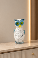 Crystal Owl Art Glass Sculpture