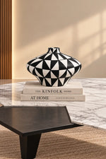 Monochrome Geometric Artisan Vase