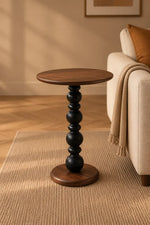 Noir Pedestal Accent Side Table