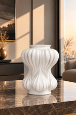 Aurora Pleated Ceramic Vase