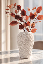 Cascading Petal Textured Ceramic Vase