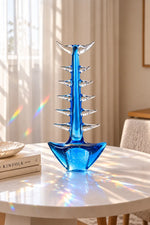 Azure Glass Tree Sculpture