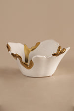 Gold Thread White Home Decor Bowl - C