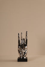 Palm Man Silver Sculpture