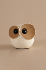 Bino Owl White Figurine Sculpture - B