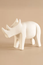 Rhino Form White Animal Sculpture - A