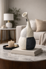 Decorative vase on a table in a living room setting