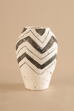Chevron Rustic Clay Vase - A
