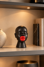 Crimson Lips Sculptural Bust