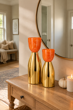 Amber & Gold Decorative Bottle Set