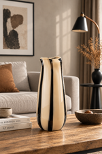 Contemporary Striped Ceramic Vase