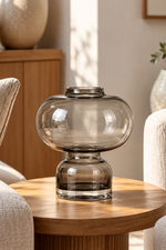 Two-Tone Sculptural Glass Decorative Vase