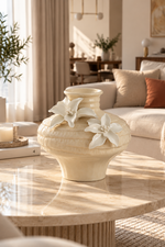 Floral Sculptural Ceramic Vase