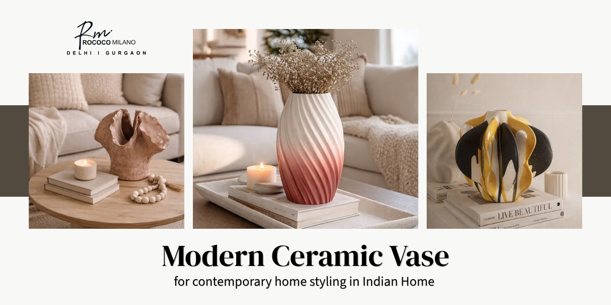 Modern Ceramic vase for contemporary home styling in an Indian Home