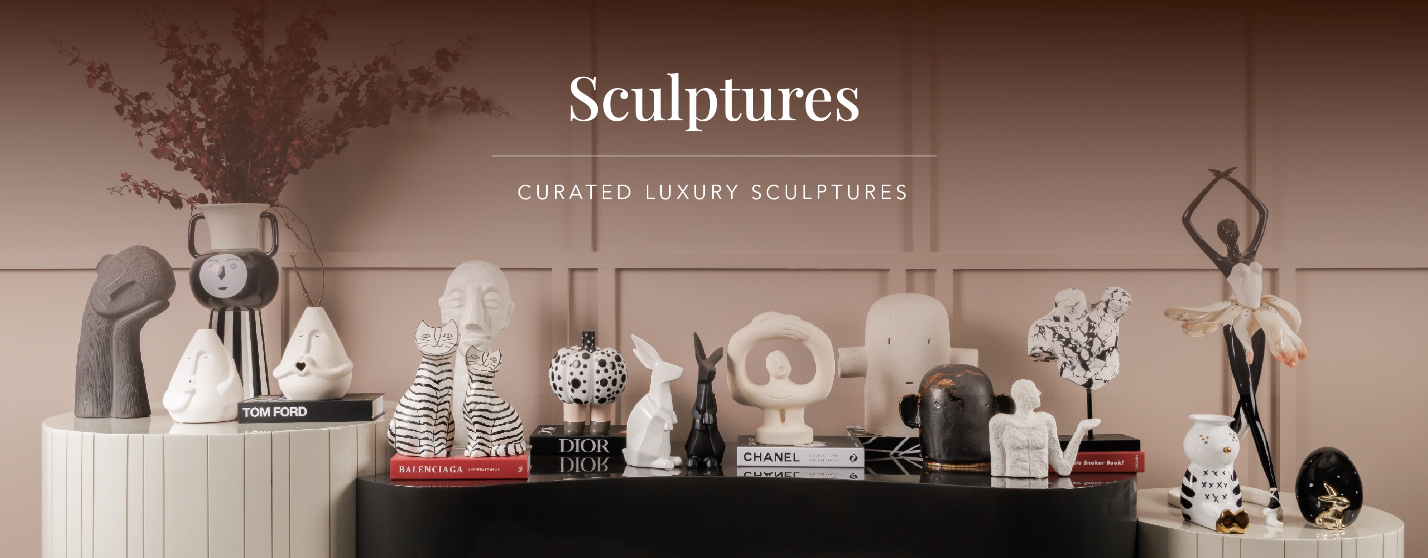 Luxury decorative sculpture by Rococo Milano adding artistic form, texture, and refined visual appeal to elegant interior spaces.