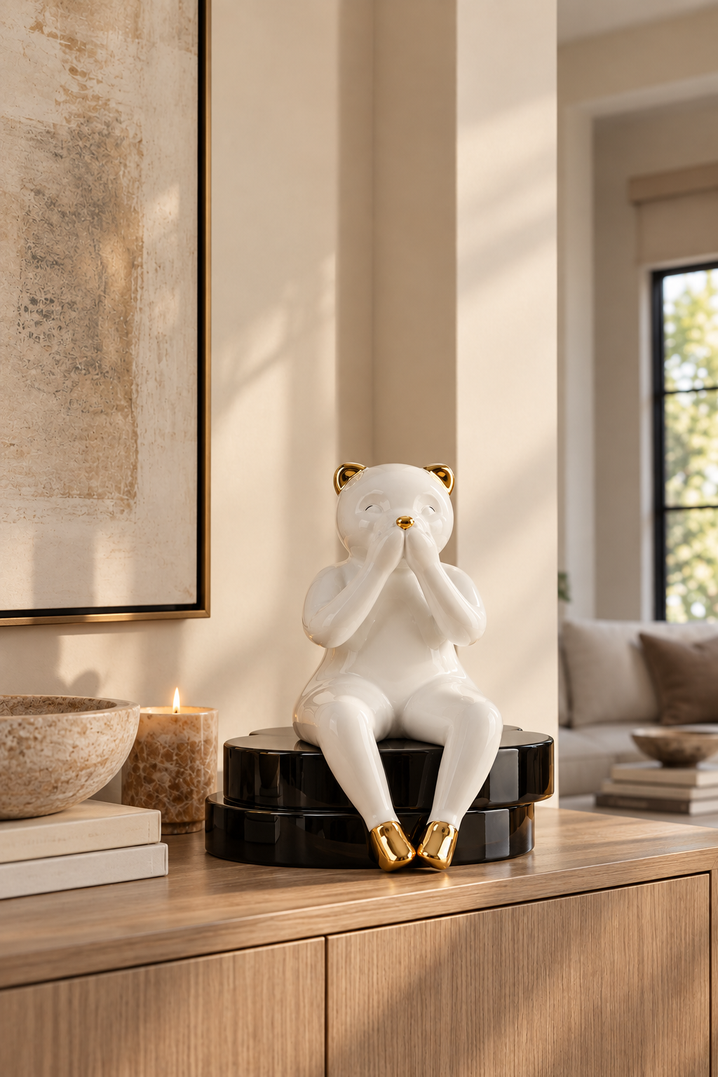 Contemplative Monkey Decorative Sculpture