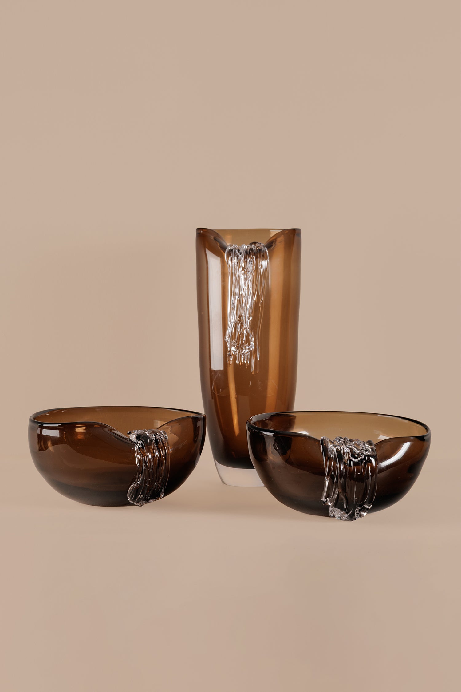 Icy Concave Brown Glassware Decor - A