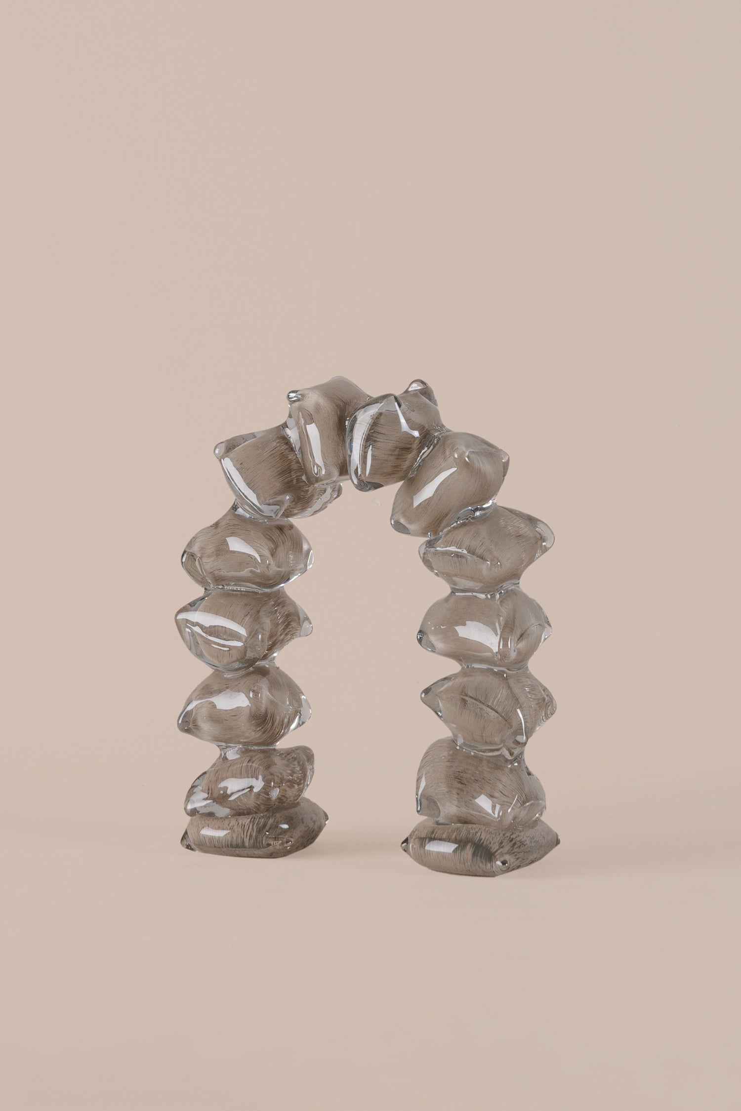 Block Arch Brown Glassware Decor - A