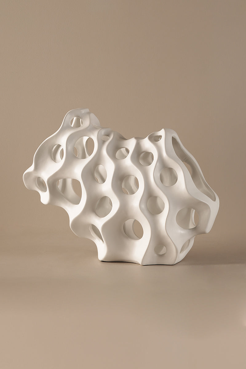 Hollow Pop White Sculptural Decor - S