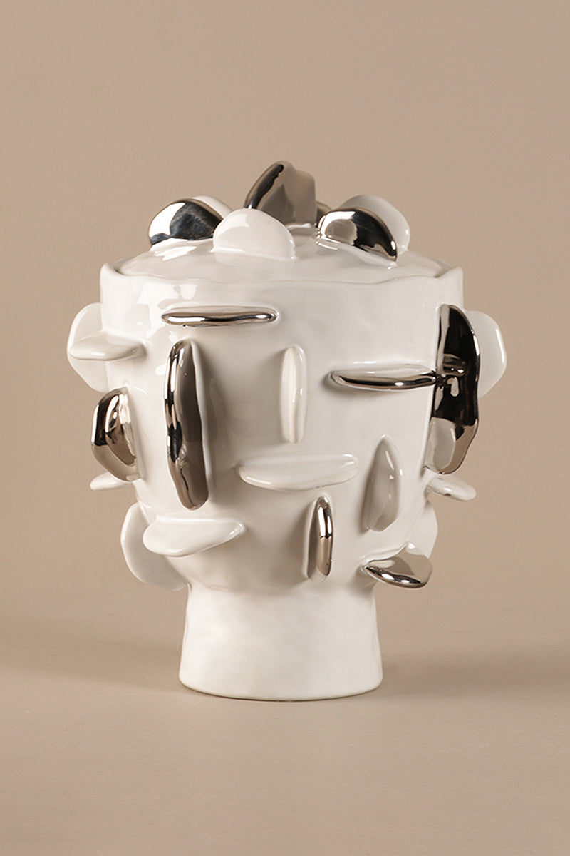 Specchio White Vase Jar - B