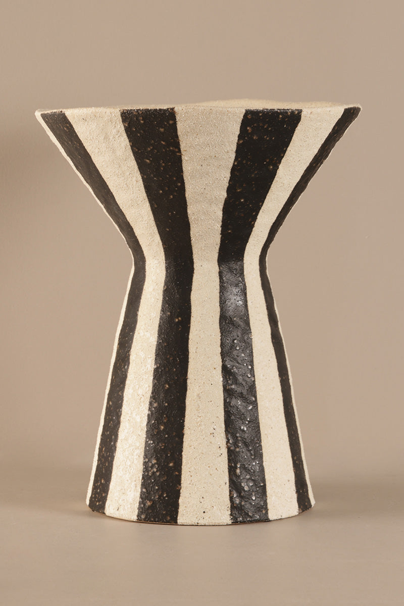 Striped Hourglass Mono Vase - B