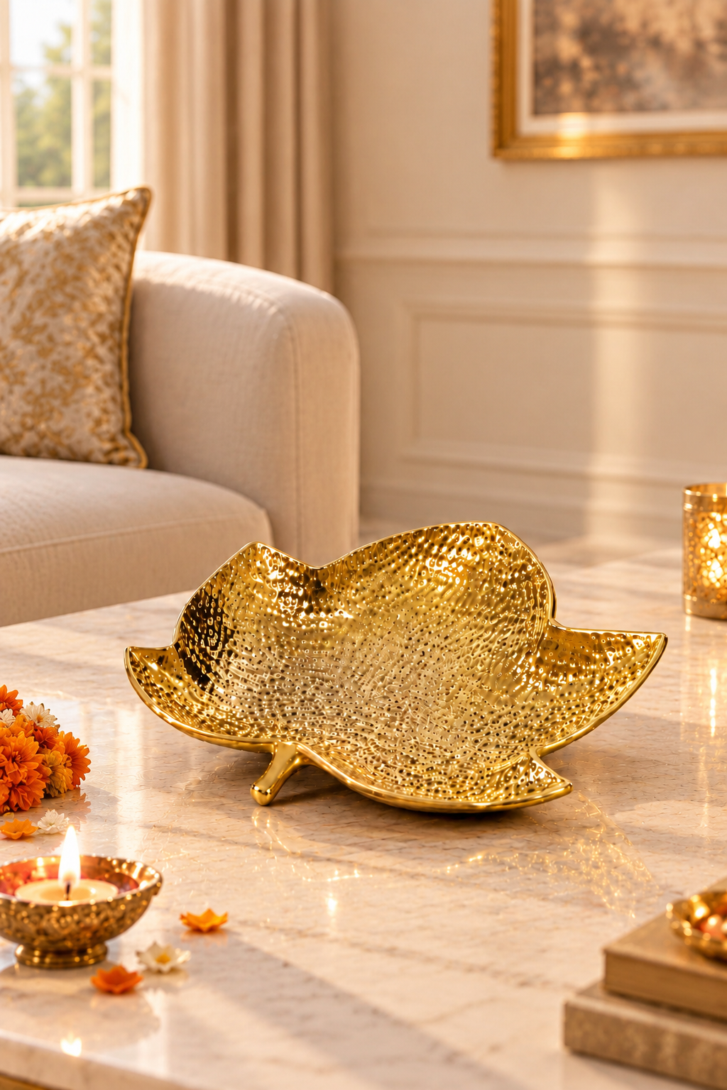 Golden Stingray Sculptural Accent