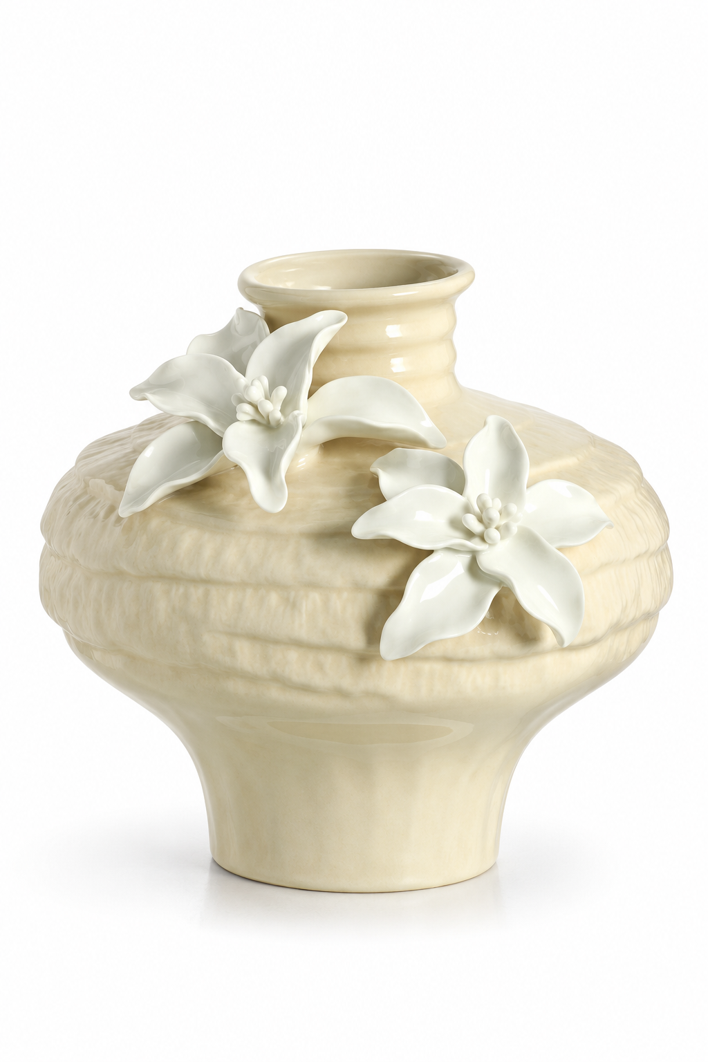 Floral Sculptural Ceramic Vase