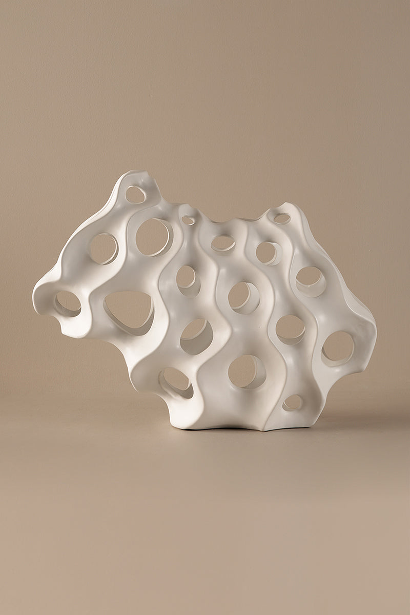 Hollow Pop White Sculptural Decor - S