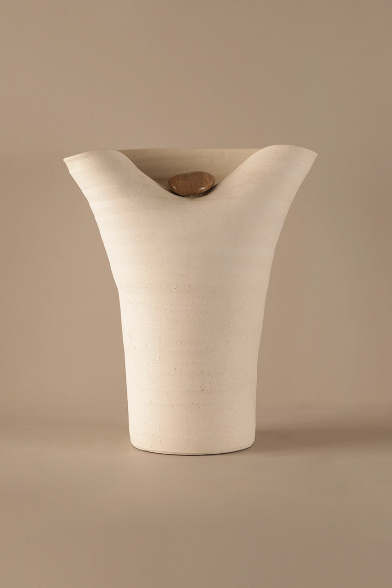 Imitation Pebble White Vase - A