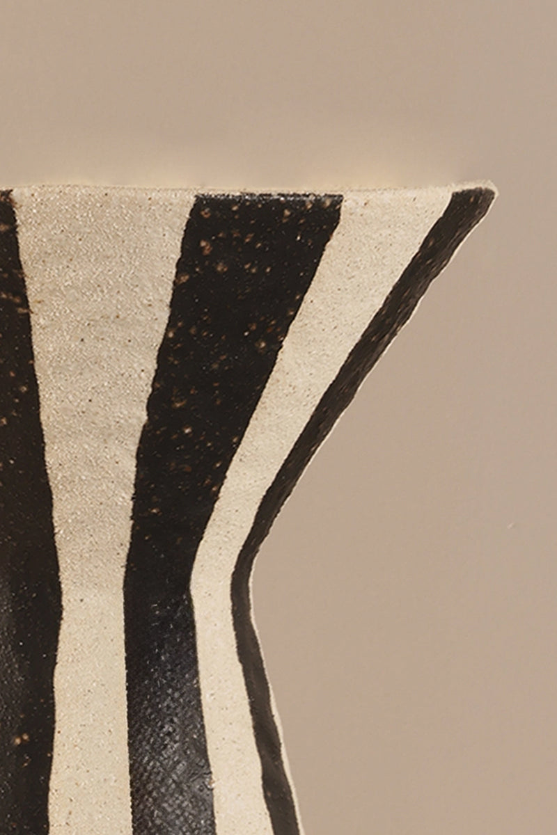 Striped Hourglass Mono Vase - A